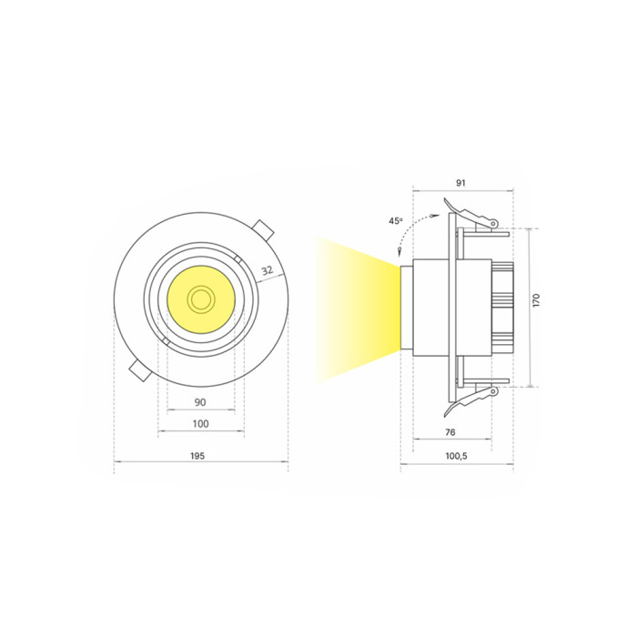 IETC-Ритейл-835174-30-3780 (30Вт, IP20, 3780Лм, 4К)