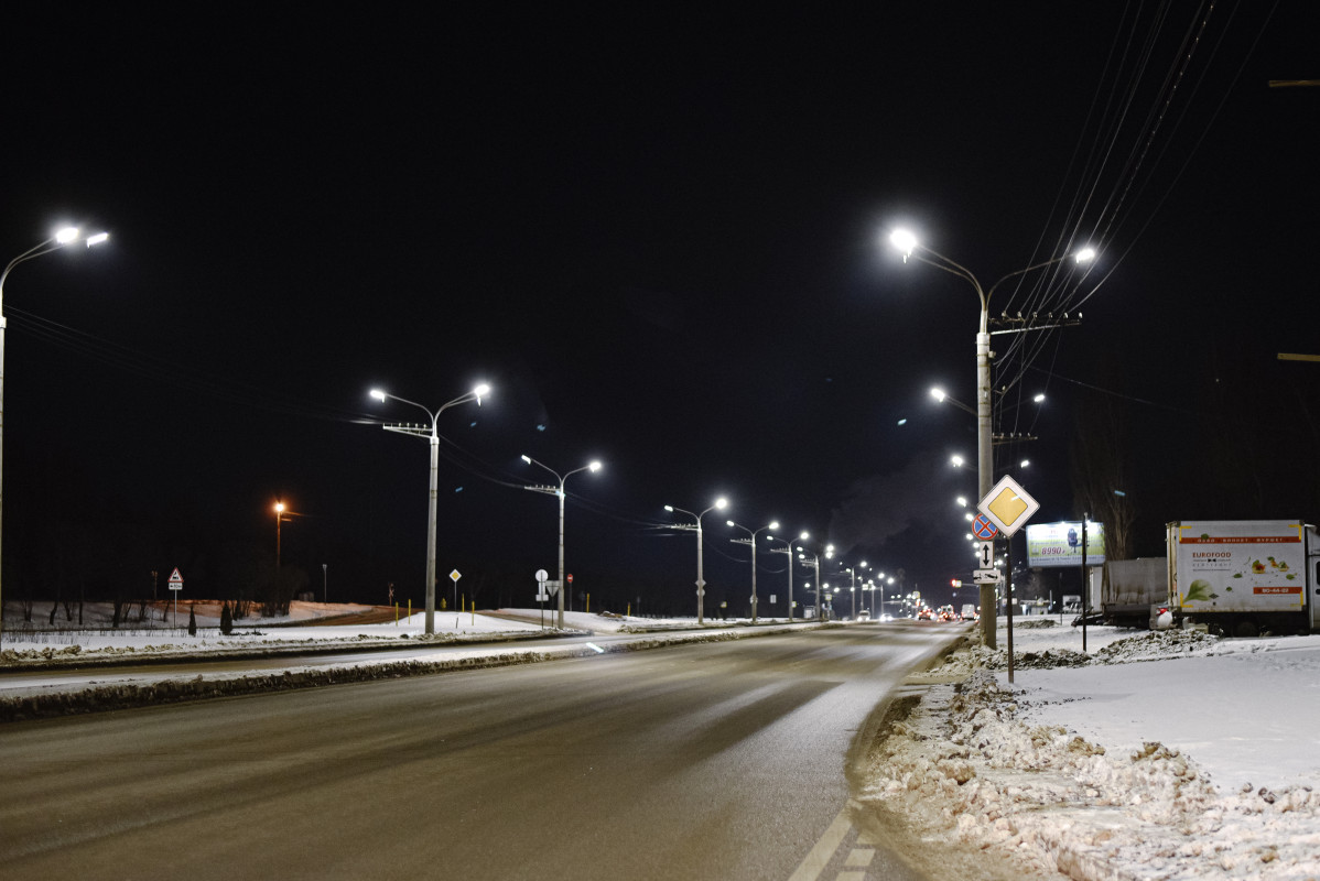 Современное освещение автодорог в г Липецке