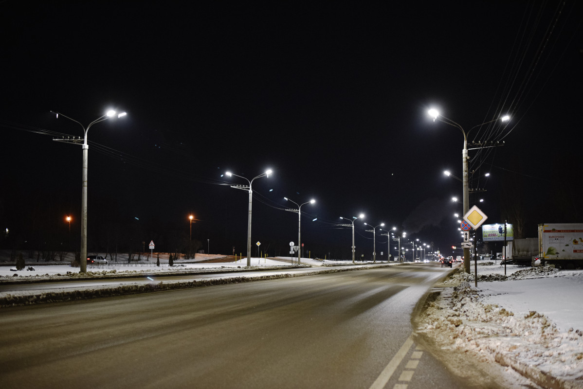 Современное освещение автодорог в г Липецке
