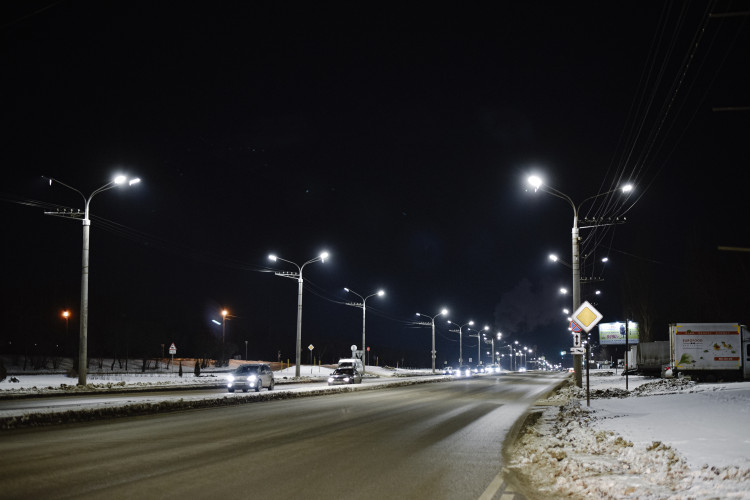 Современное освещение автодорог в г Липецке