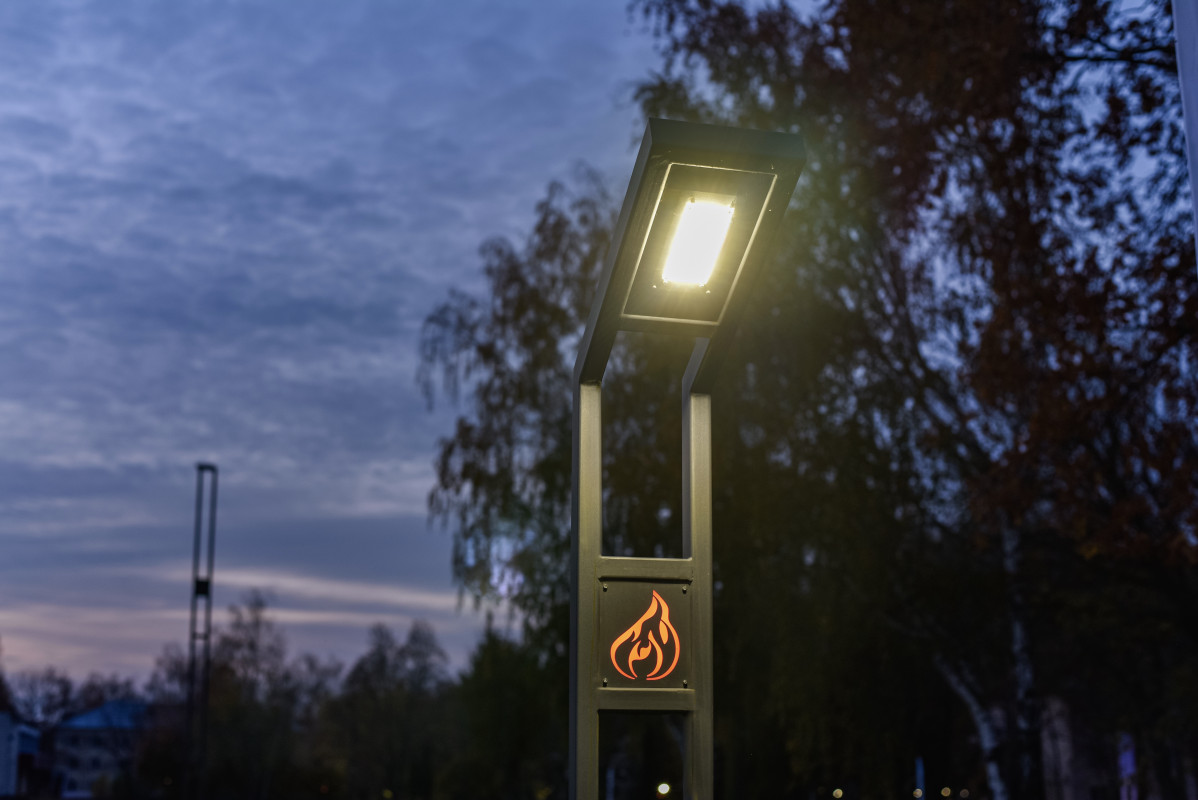 Опоры с логотипом для санаторно-оздоровительного комплекса «Прометей»