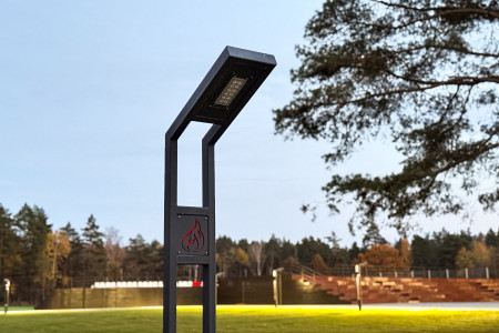 Опоры с логотипом для санаторно-оздоровительного комплекса «Прометей»